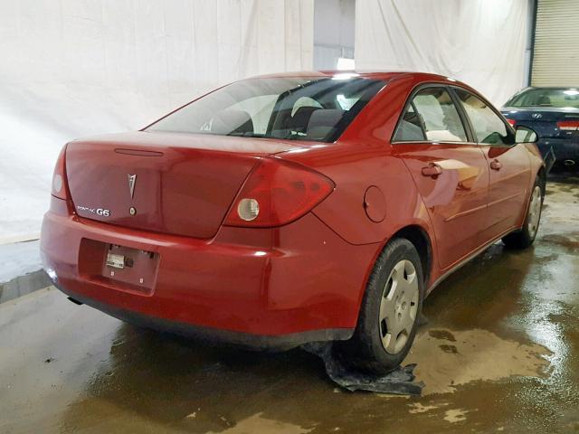 1G2ZF58B574124071 - 2007 PONTIAC G6 VALUE L RED photo 4