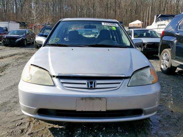 1HGES26731L058878 - 2001 HONDA CIVIC EX SILVER photo 9