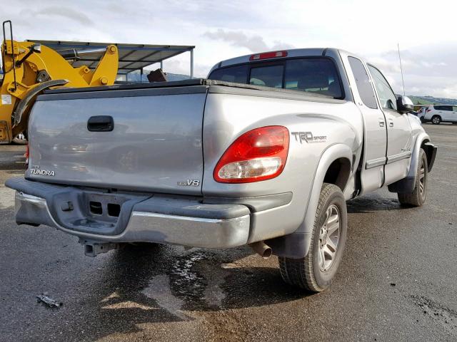 5TBRT34164S449262 - 2004 TOYOTA TUNDRA ACC SILVER photo 4