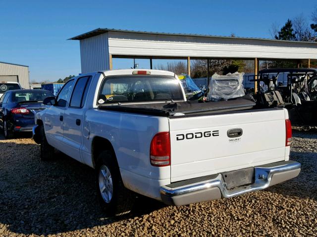 1B7HL48X12S560927 - 2002 DODGE DAKOTA QUA WHITE photo 3