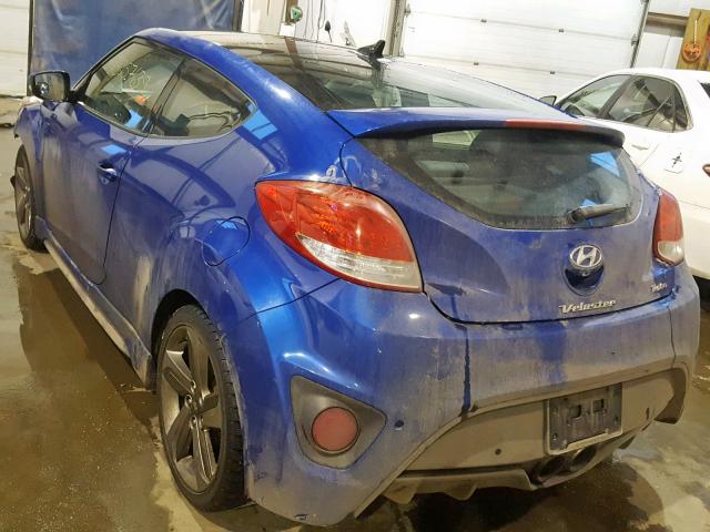 KMHTC6AE3EU185173 - 2014 HYUNDAI VELOSTER T BLUE photo 3