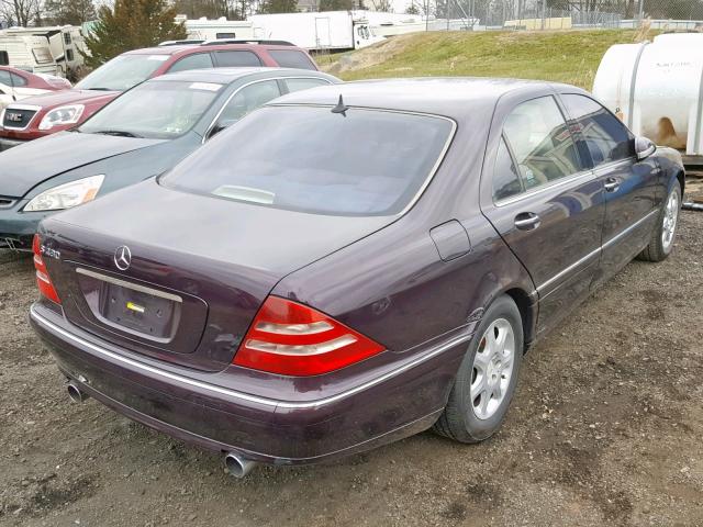 WDBNG70J9YA006581 - 2000 MERCEDES-BENZ S 430 PURPLE photo 4