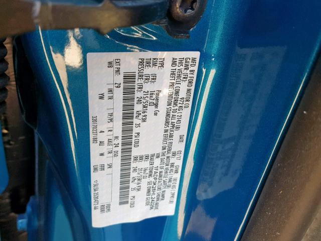 1FADP3K28HL242256 - 2017 FORD FOCUS SE 蓝色 照片 10