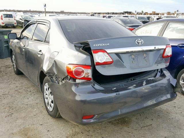 2T1BU4EE9DC109674 - 2013 TOYOTA COROLLA BA CHARCOAL photo 3