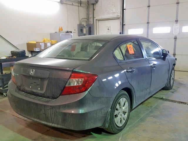 2HGFB2F59CH504177 - 2012 HONDA CIVIC LX GRAY photo 4