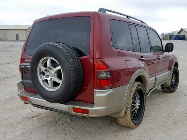 JA4MW51R02J037731 - 2002 MITSUBISHI MONTERO LI MAROON photo 4