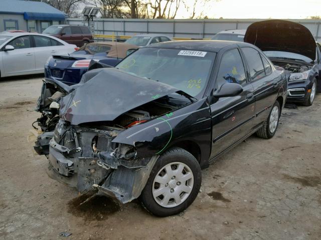 3N1CB51D51L450692 - 2001 NISSAN SENTRA XE BLACK photo 2