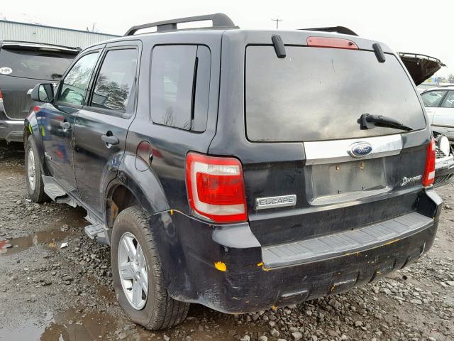 1FMCU49349KC15707 - 2009 FORD ESCAPE HYB BLACK photo 3