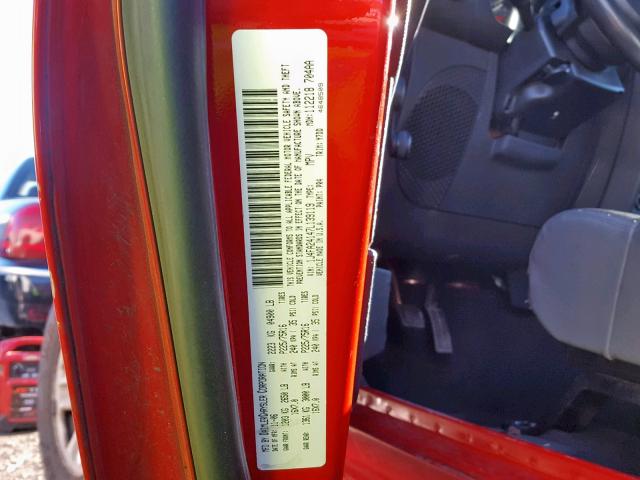 1J4FA24147L139119 - 2007 JEEP WRANGLER X RED photo 10