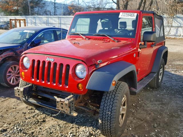 1J4FA24147L139119 - 2007 JEEP WRANGLER X RED photo 2