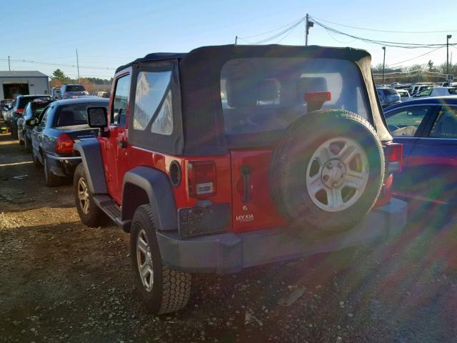 1J4FA24147L139119 - 2007 JEEP WRANGLER X RED photo 3