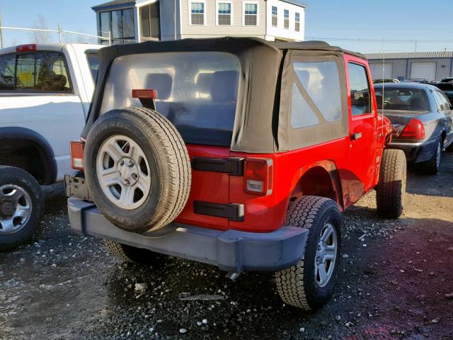 1J4FA24147L139119 - 2007 JEEP WRANGLER X RED photo 4