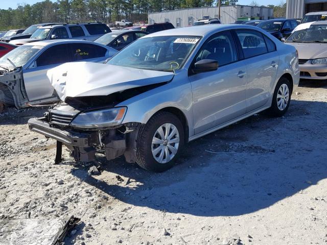 3VW1K7AJ6EM436772 - 2014 VOLKSWAGEN JETTA BASE SILVER photo 2