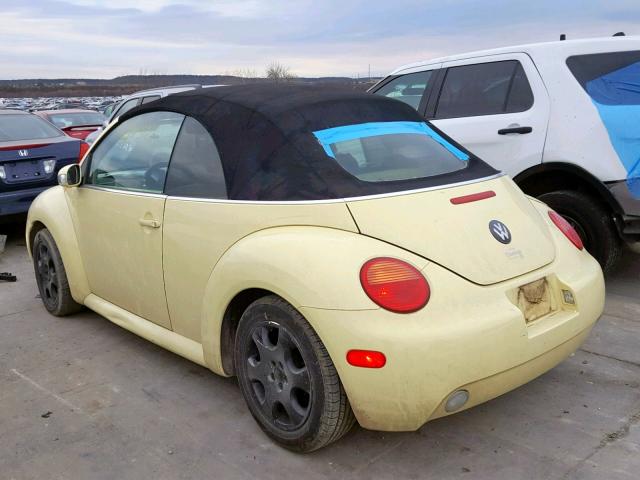 3VWCK21Y23M312486 - 2003 VOLKSWAGEN NEW BEETLE YELLOW photo 3