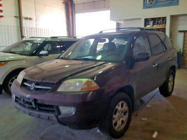 2HNYD18811H524076 - 2001 ACURA MDX TOURIN MAROON photo 2