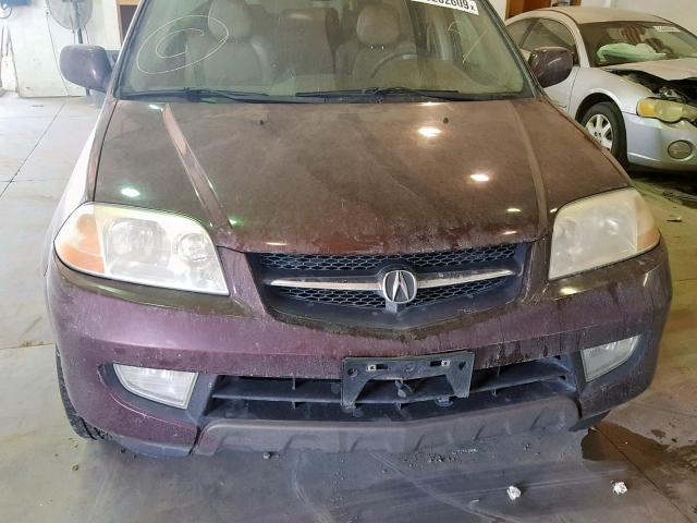 2HNYD18811H524076 - 2001 ACURA MDX TOURIN MAROON photo 9