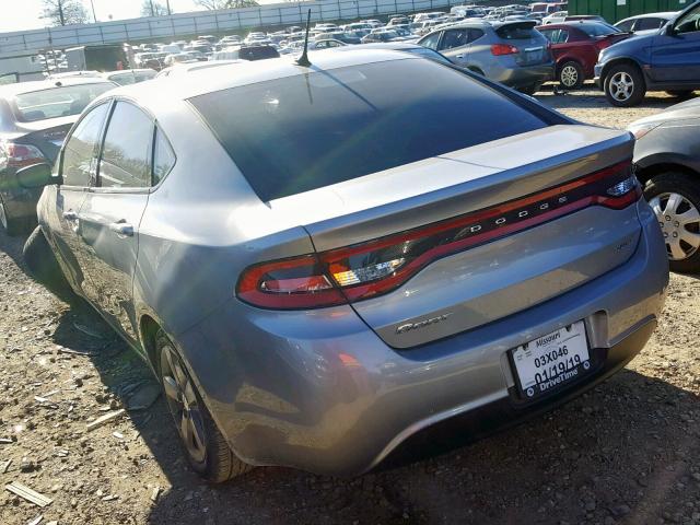 1C3CDFBB3GD660608 - 2016 DODGE DART SXT GRAY photo 3