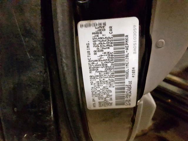 4T1BF28B13U269805 - 2003 TOYOTA AVALON XL BLACK photo 10