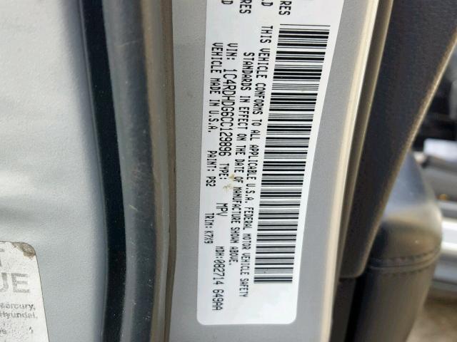 1C4RDHDG6CC129896 - 2012 DODGE DURANGO CR SILVER photo 10