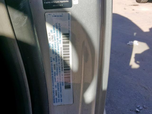 3VWCK21Y63M329131 - 2003 VOLKSWAGEN NEW BEETLE Gümüş foto 10