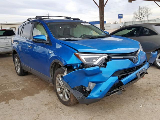 JTMDJREV3JD184173 - 2018 TOYOTA RAV4 HV LI BLUE photo 1