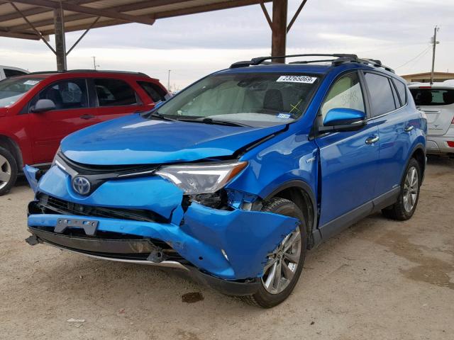 JTMDJREV3JD184173 - 2018 TOYOTA RAV4 HV LI BLUE photo 2