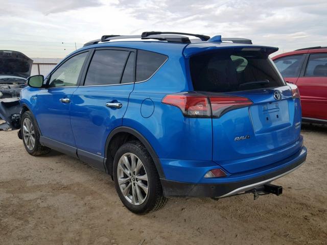 JTMDJREV3JD184173 - 2018 TOYOTA RAV4 HV LI BLUE photo 3