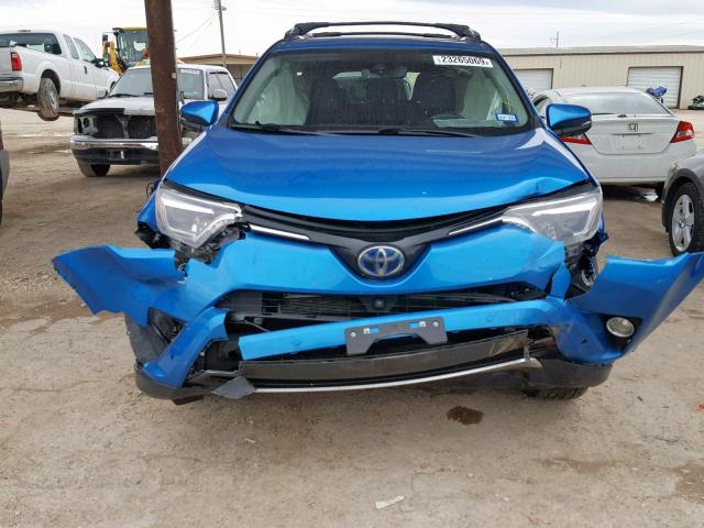 JTMDJREV3JD184173 - 2018 TOYOTA RAV4 HV LI BLUE photo 9