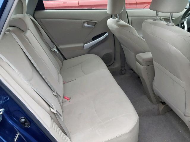 JTDKN3DU2A5076879 - 2010 TOYOTA PRIUS ლურჯი ფოტო 6
