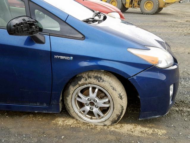 JTDKN3DU2A5076879 - 2010 TOYOTA PRIUS ლურჯი ფოტო 9
