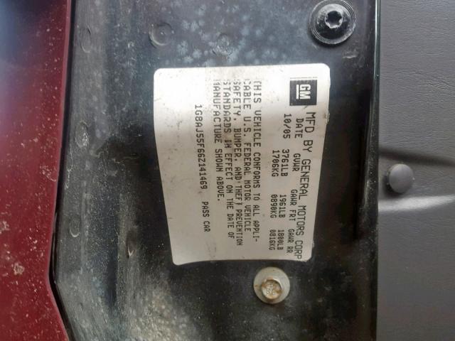 1G8AJ55F66Z141469 - 2006 SATURN ION LEVEL RED photo 10