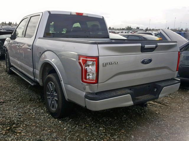 1FTEW1CPXFKE88907 - 2015 FORD F150 SUPER SILVER photo 3