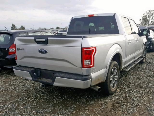 1FTEW1CPXFKE88907 - 2015 FORD F150 SUPER SILVER photo 4