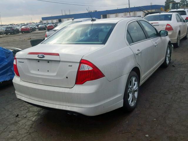 3FAHP0HA5CR282710 - 2012 FORD FUSION SE WHITE photo 4