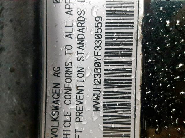 WVWUH23B0YE330559 - 2000 VOLKSWAGEN PASSAT GLX 黑色 照片 10