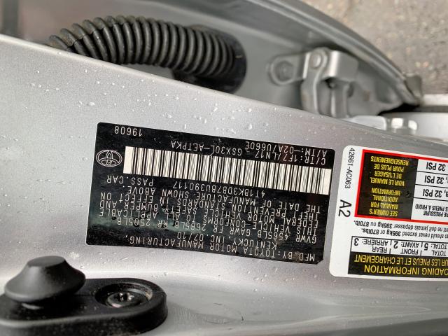 4T1BK3DB7BU390117 - 2011 TOYOTA AVALON BAS SILVER photo 10