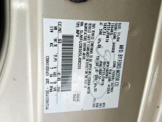 5LMFU28505LJ08255 - 2005 LINCOLN NAVIGATOR Braun Foto 10