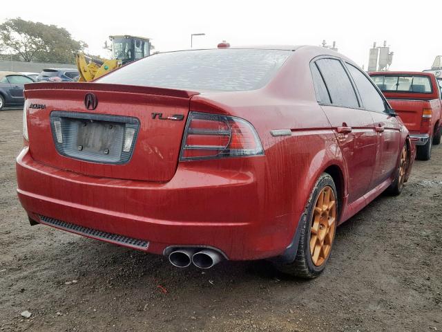19UUA76577A039197 - 2007 ACURA TL TYPE S RED photo 4