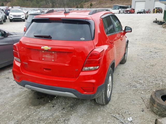 3GNCJLSB3HL149499 - 2017 CHEVROLET TRAX 1LT RED photo 4