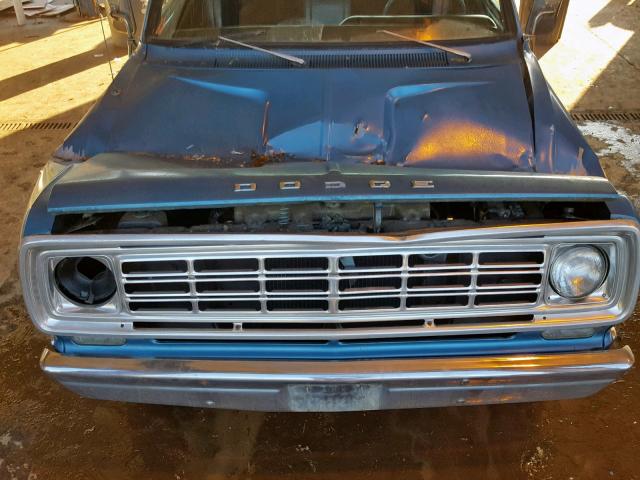 D14BB6S199705 - 1976 DODGE PICKUP BLUE photo 7