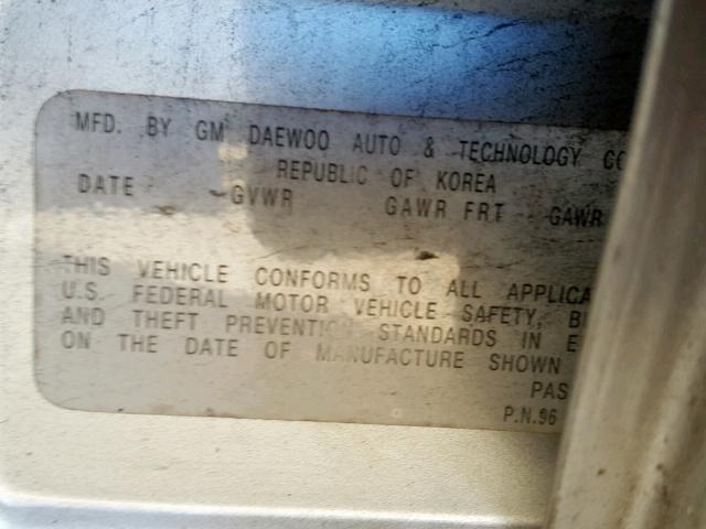 KL1TJ52684B255103 - 2004 CHEVROLET AVEO LS SILVER photo 10