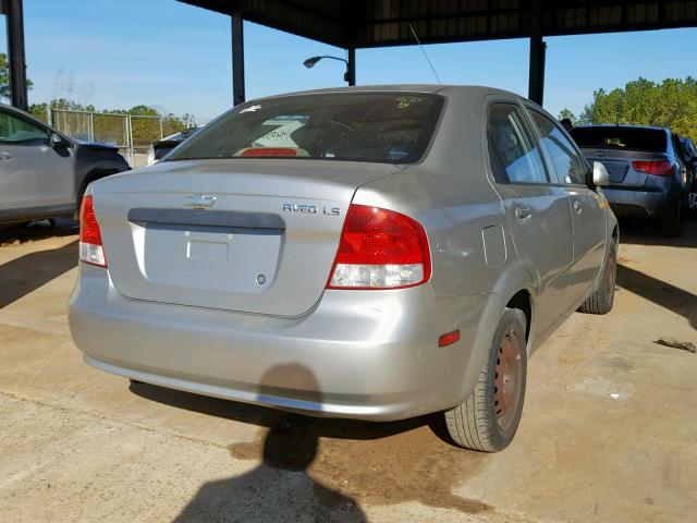 KL1TJ52684B255103 - 2004 CHEVROLET AVEO LS SILVER photo 4