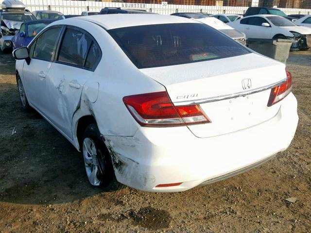 19XFB2F59EE206449 - 2014 HONDA CIVIC LX WHITE photo 3