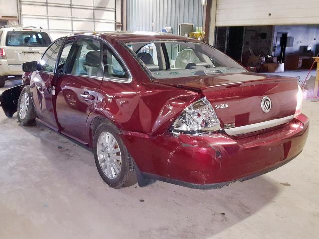 1MEHM40W18G621347 - 2008 MERCURY SABLE LUXU BURGUNDY photo 3