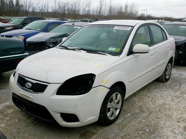 KNADH4A3XA6623020 - 2010 KIA RIO LX WHITE photo 2