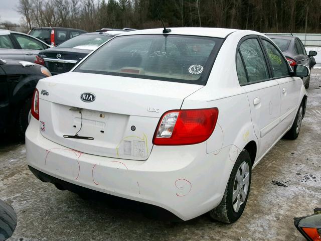 KNADH4A3XA6623020 - 2010 KIA RIO LX WHITE photo 4