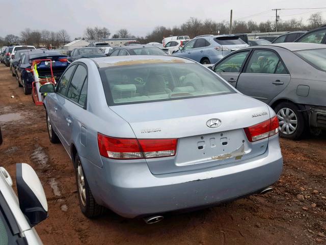 5NPEU46F16H143161 - 2006 HYUNDAI SONATA GLS BLUE photo 3