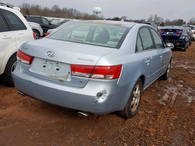 5NPEU46F16H143161 - 2006 HYUNDAI SONATA GLS BLUE photo 4