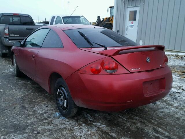 1ZWFT61L8Y5643085 - 2000 MERCURY COUGAR V6 RED photo 3