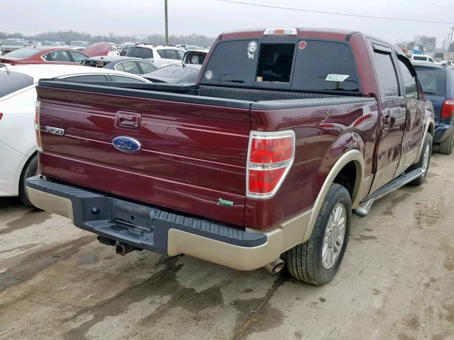 1FTFW1CV4AFA62988 - 2010 FORD F150 SUPER MAROON photo 4